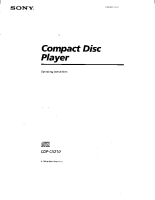 Sony CDP-CX210 - Owners Manual